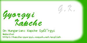 gyorgyi kapche business card